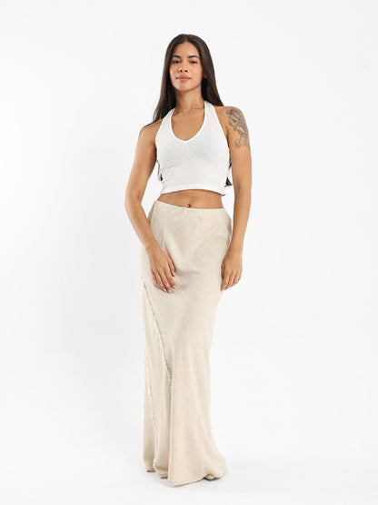 Crinkle Halter-Neck Top
