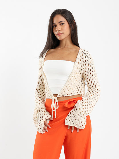 Front Tie Knit Bolero