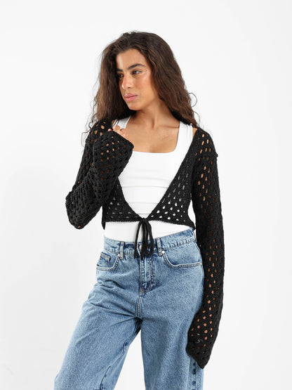 Front Tie Knit Bolero
