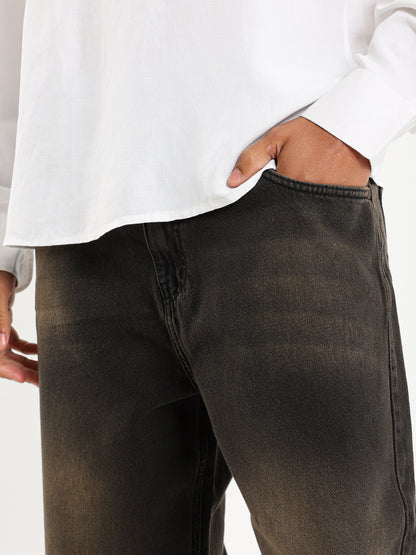 High Contrast Loose Washed Jeans