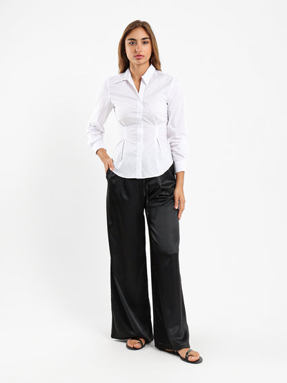 Pleated Details Slim Shirt