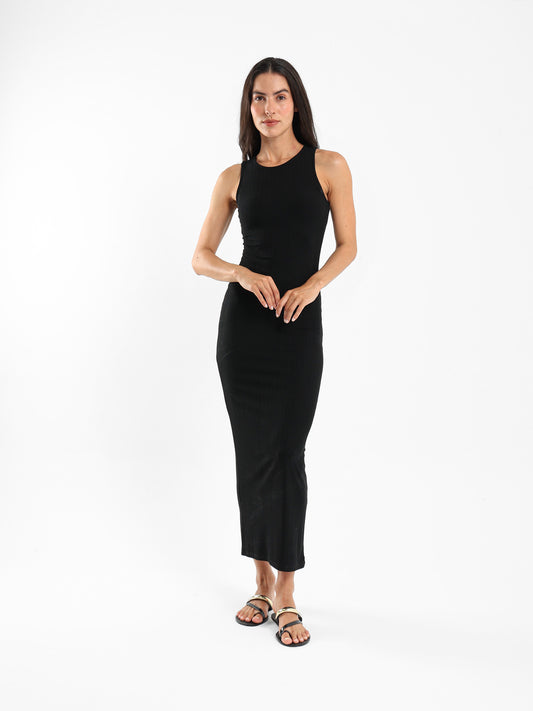 Sleeveless Ribbed Maxi Dress