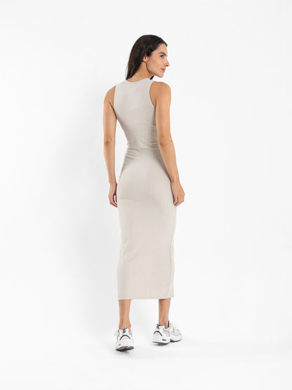 Sleeveless Ribbed Maxi Dress