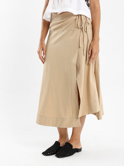 Wrap-Style Midi Skirt