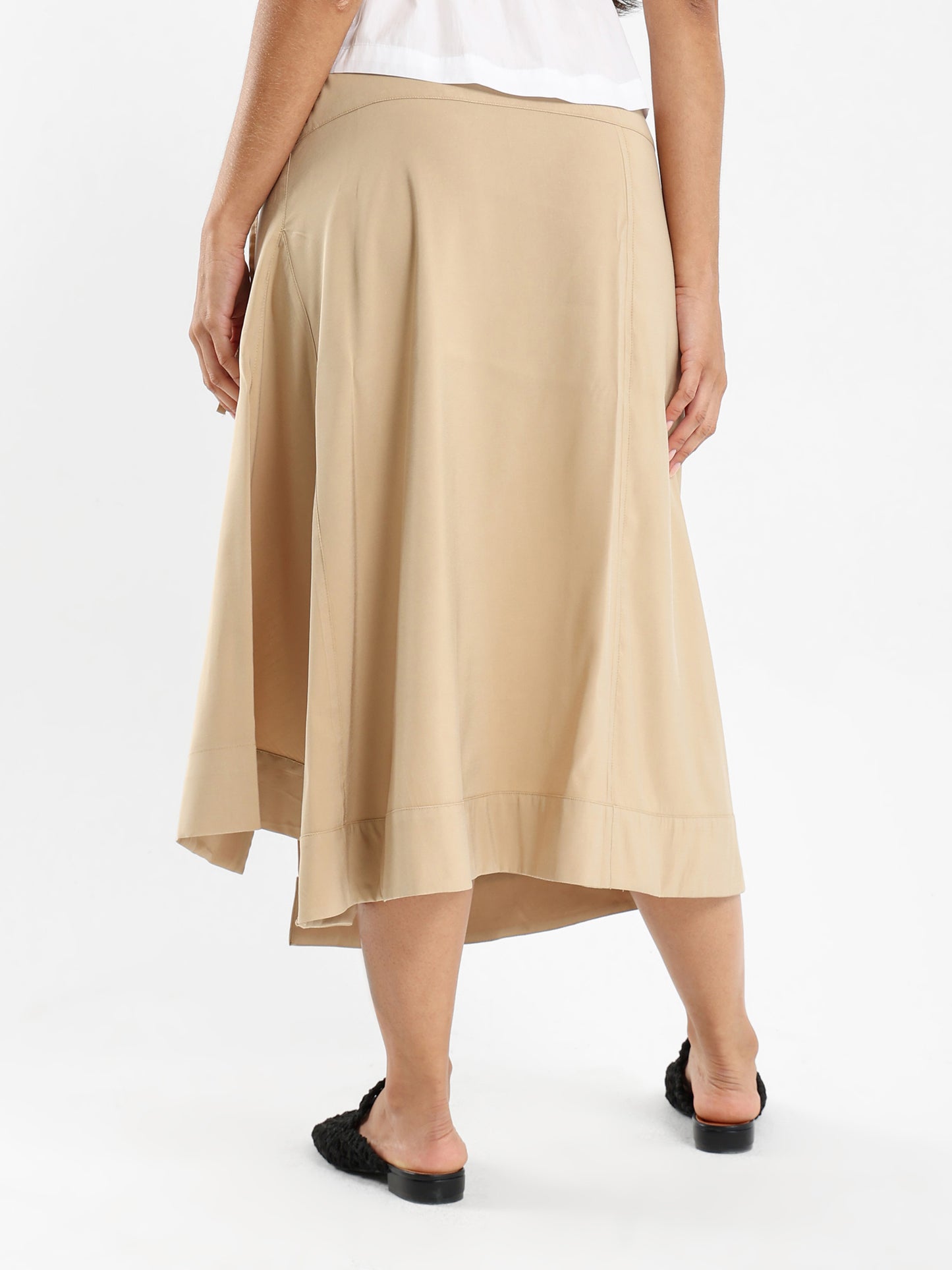 Wrap-Style Midi Skirt