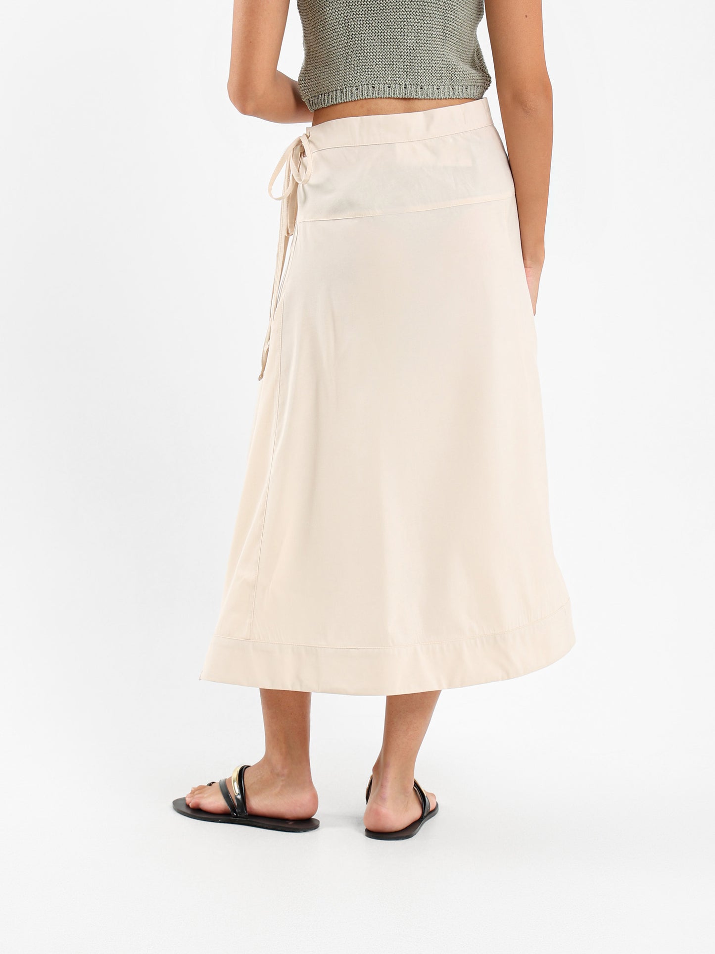 Wrap-Style Midi Skirt