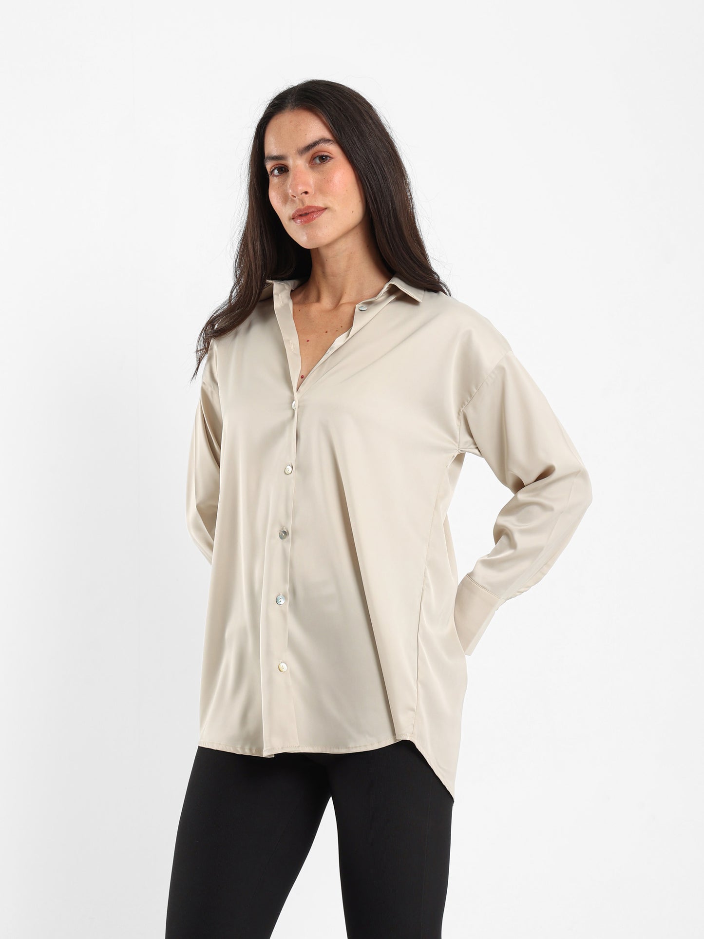 Loose-Fit Satin Shirt