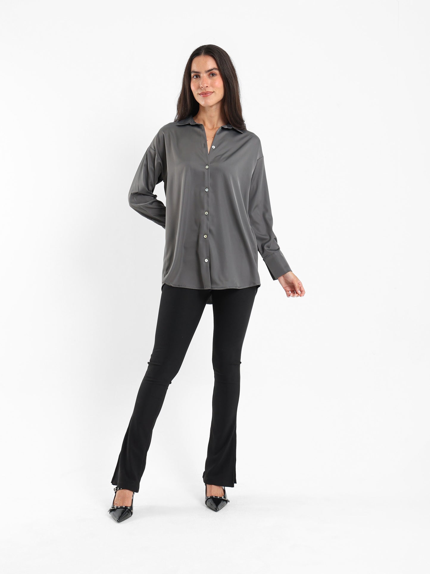 Loose-Fit Satin Shirt
