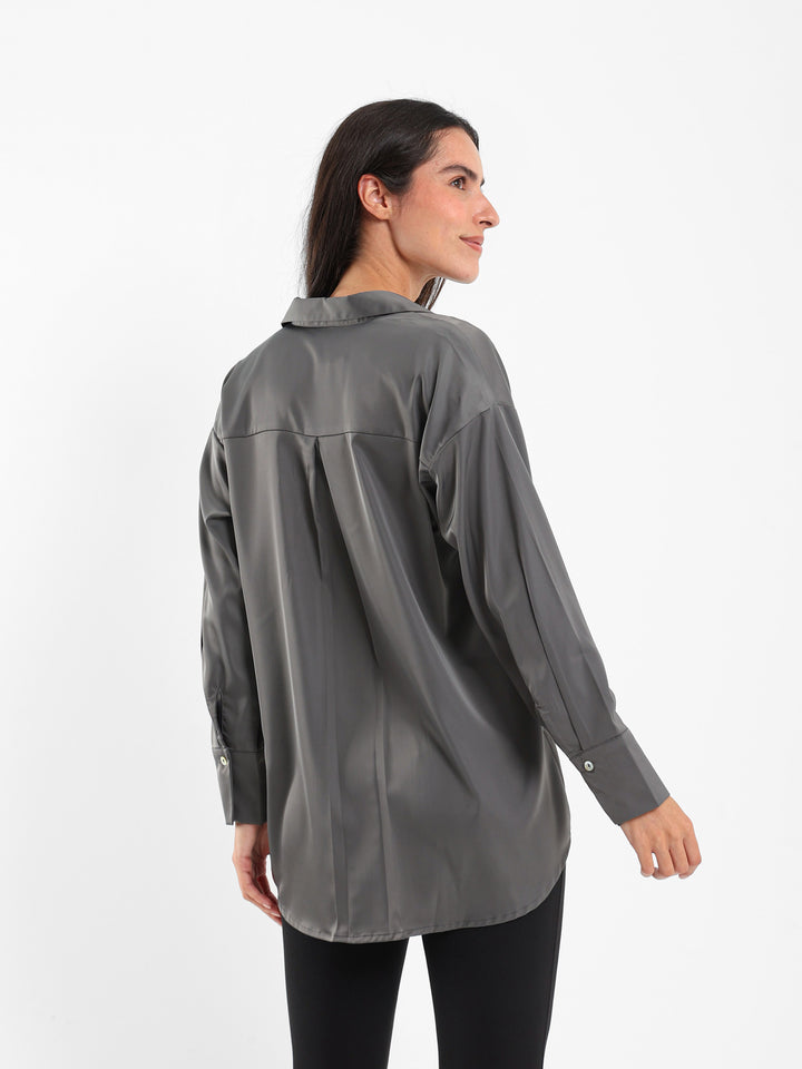 Loose-Fit Satin Shirt