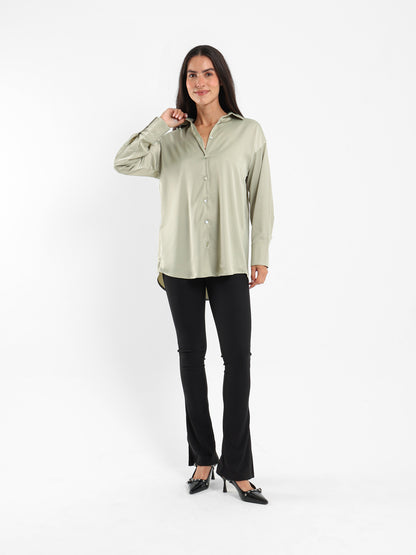 Loose-Fit Satin Shirt
