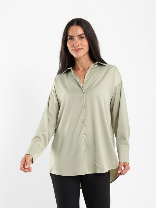 Loose-Fit Satin Shirt