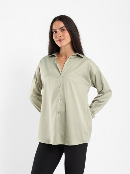 Loose-Fit Satin Shirt