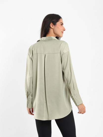 Loose-Fit Satin Shirt