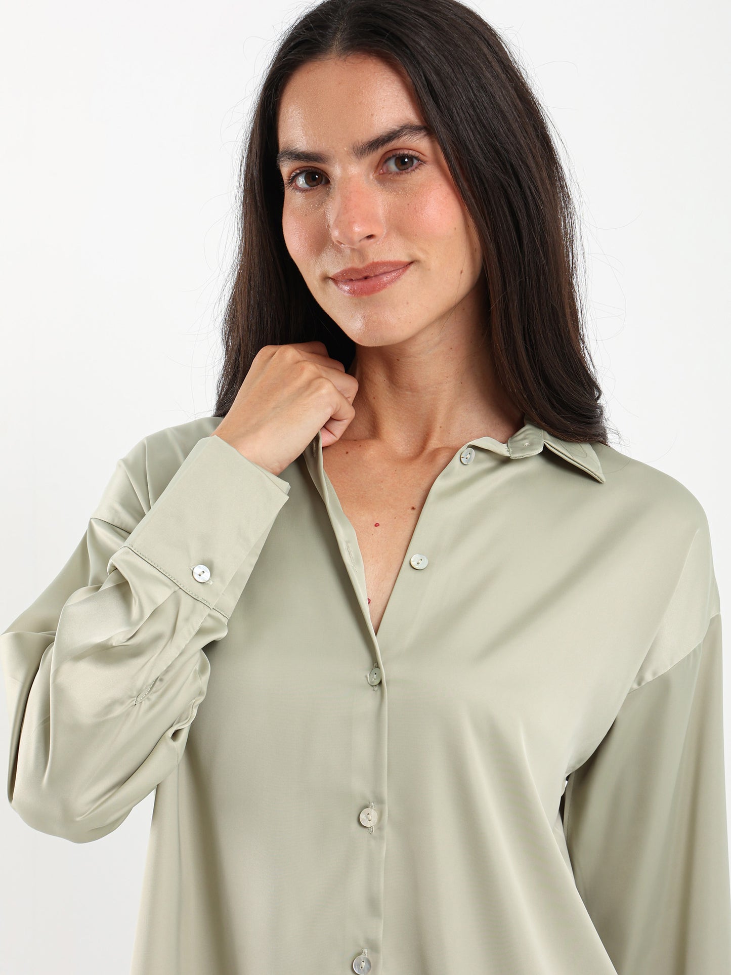 Loose-Fit Satin Shirt