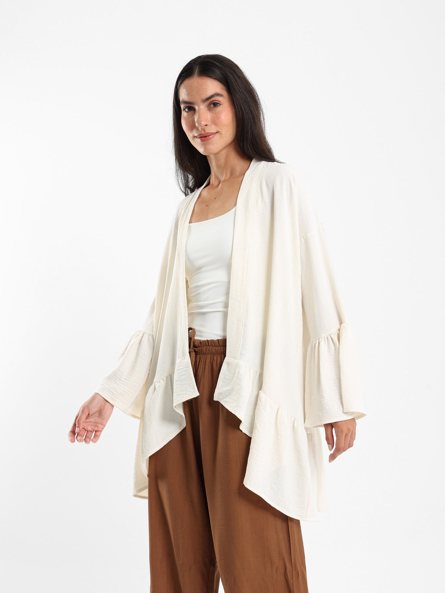 Ruffled Short Kimono