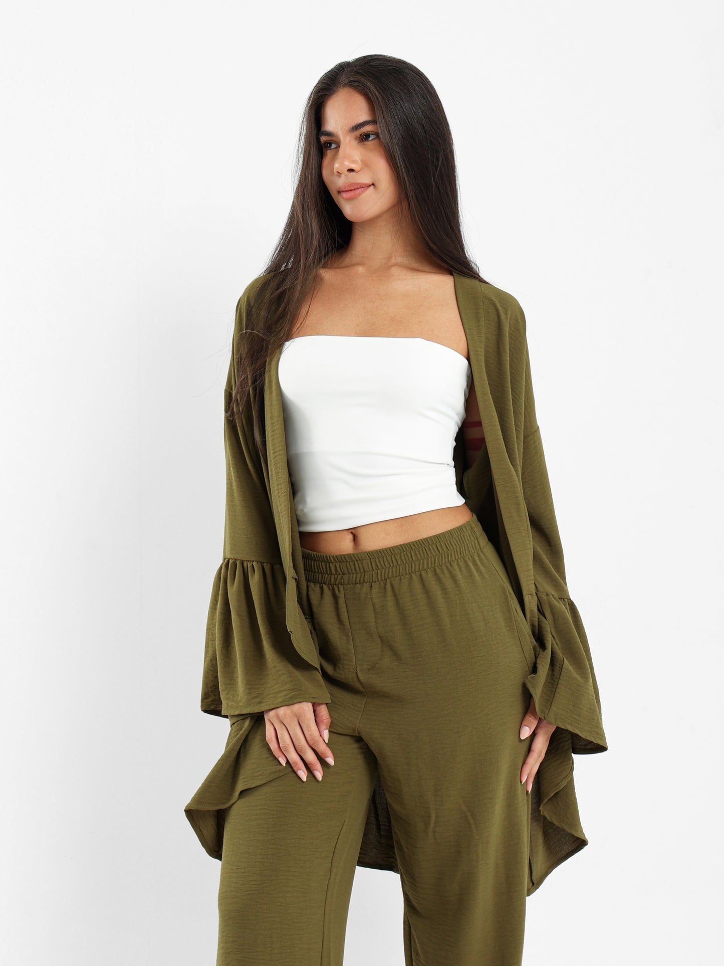 Ruffled Short Kimono