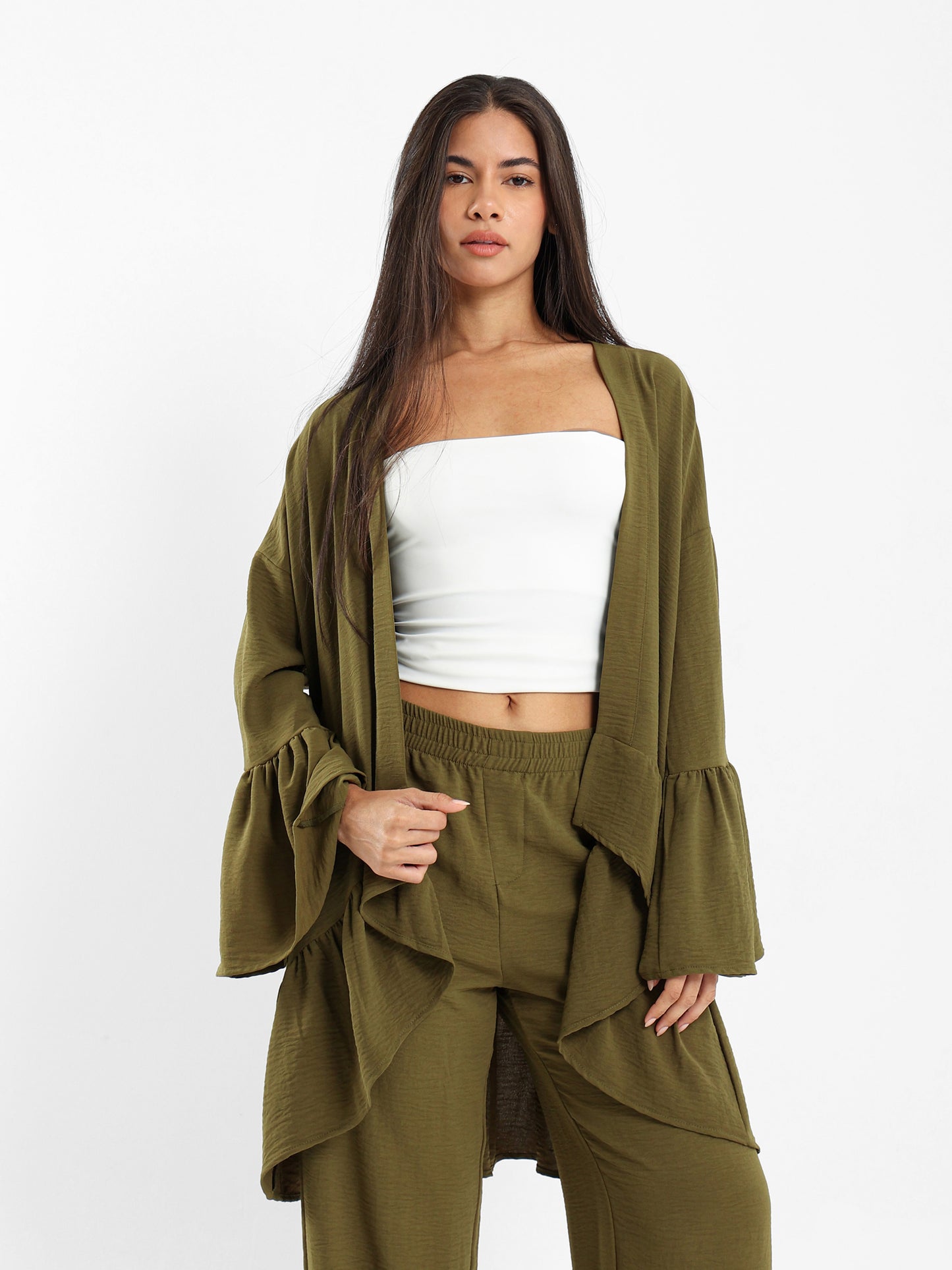 Ruffled Short Kimono