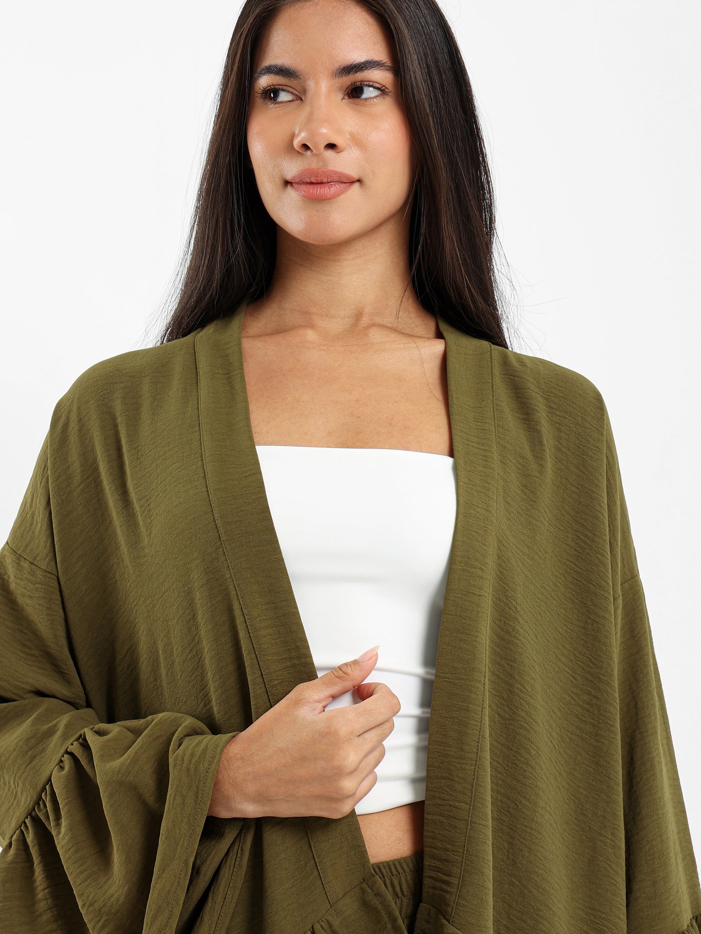 Ruffled Short Kimono