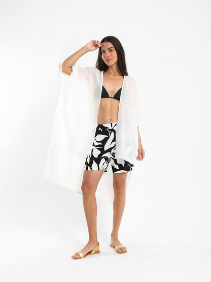Long Textured Kimono Jacket