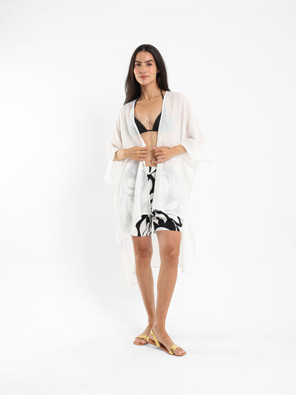 Long Textured Kimono Jacket