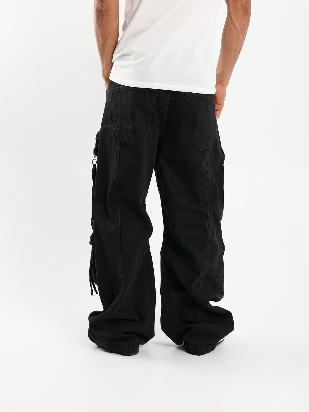 Loose Cargo Jeans with Puff Pockets