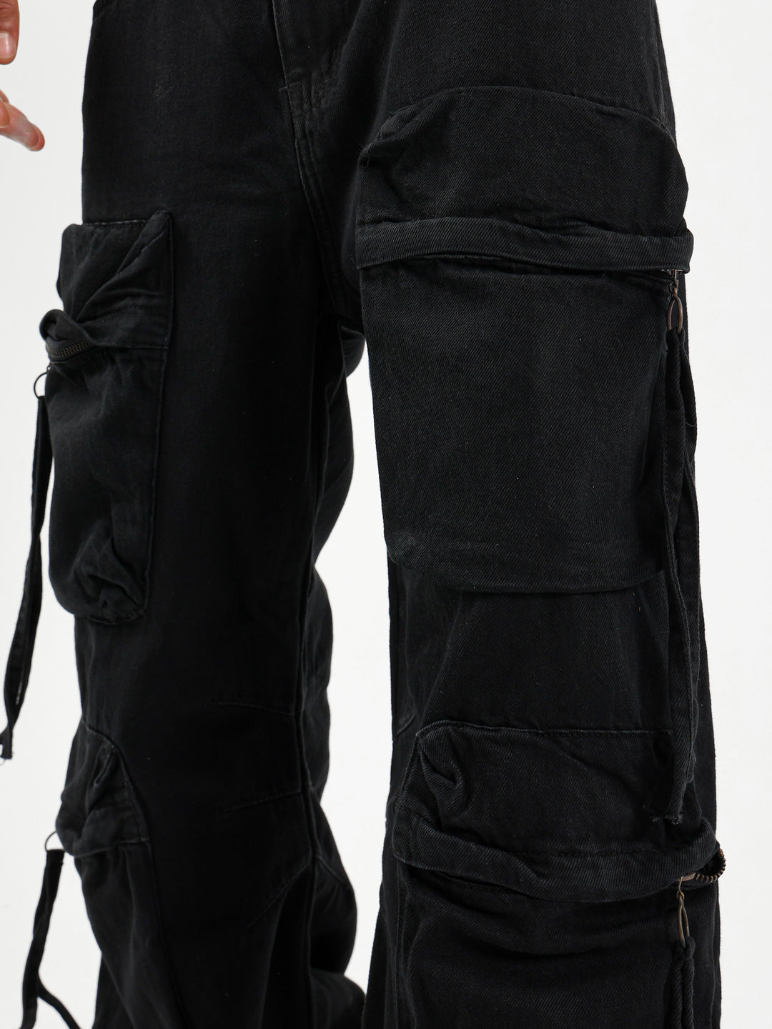 Loose Cargo Jeans with Puff Pockets
