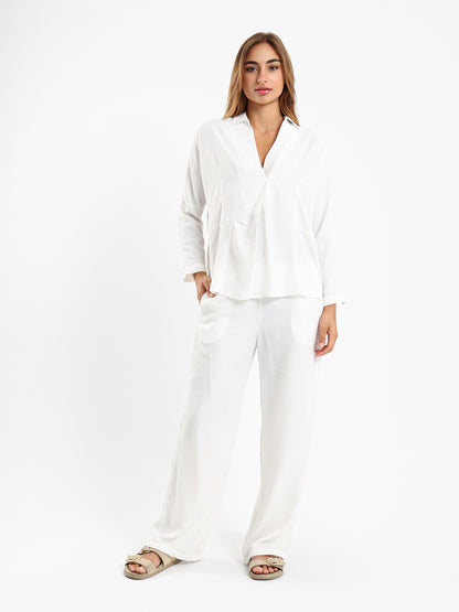 Wide-Leg Satin Pants