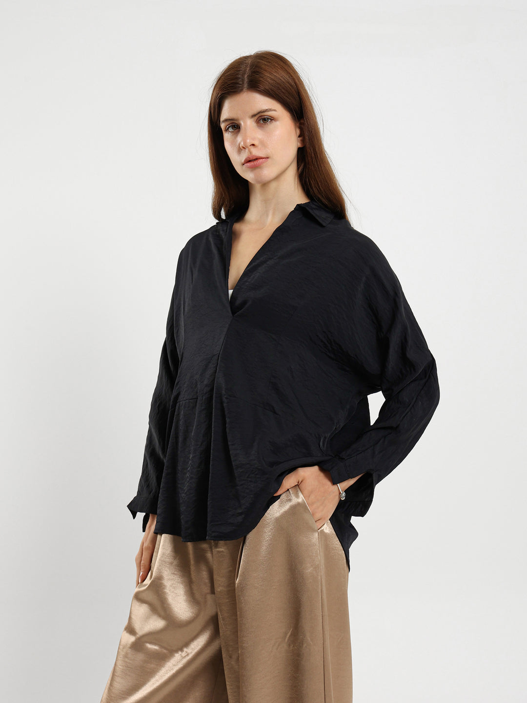 Front Pleated Blouse