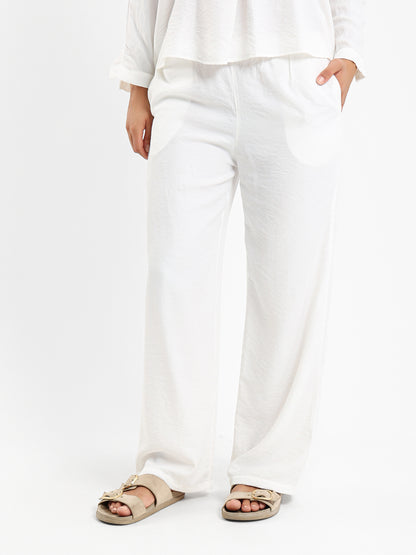 Wide-Leg Satin Pants