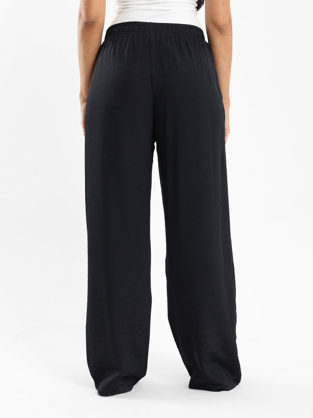 Wide-Leg Satin Pants