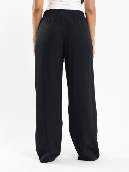Wide-Leg Satin Pants