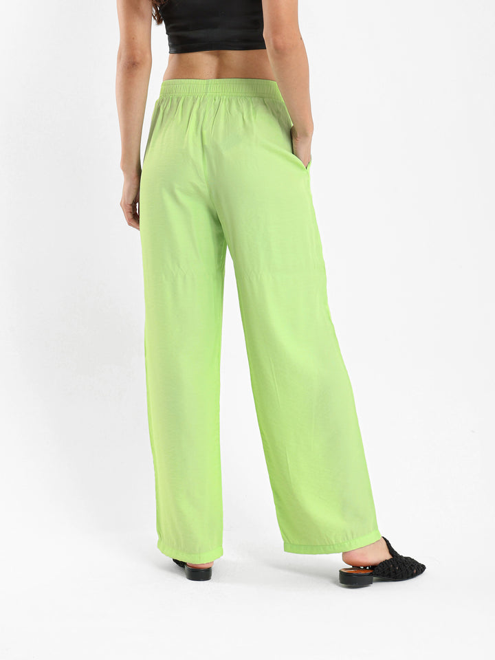 Wide-Leg Satin Pants