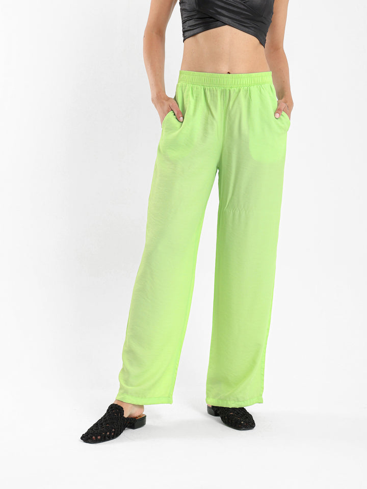 Wide-Leg Satin Pants