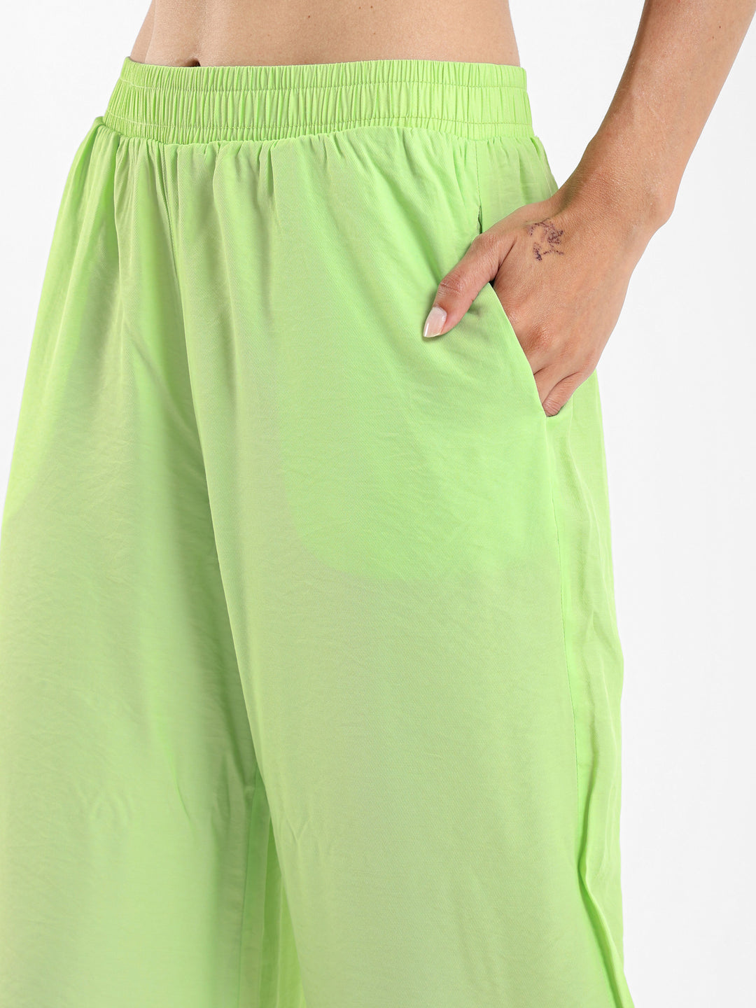 Wide-Leg Satin Pants