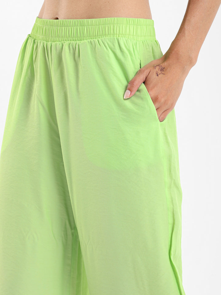 Wide-Leg Satin Pants