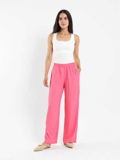 Wide-Leg Satin Pants