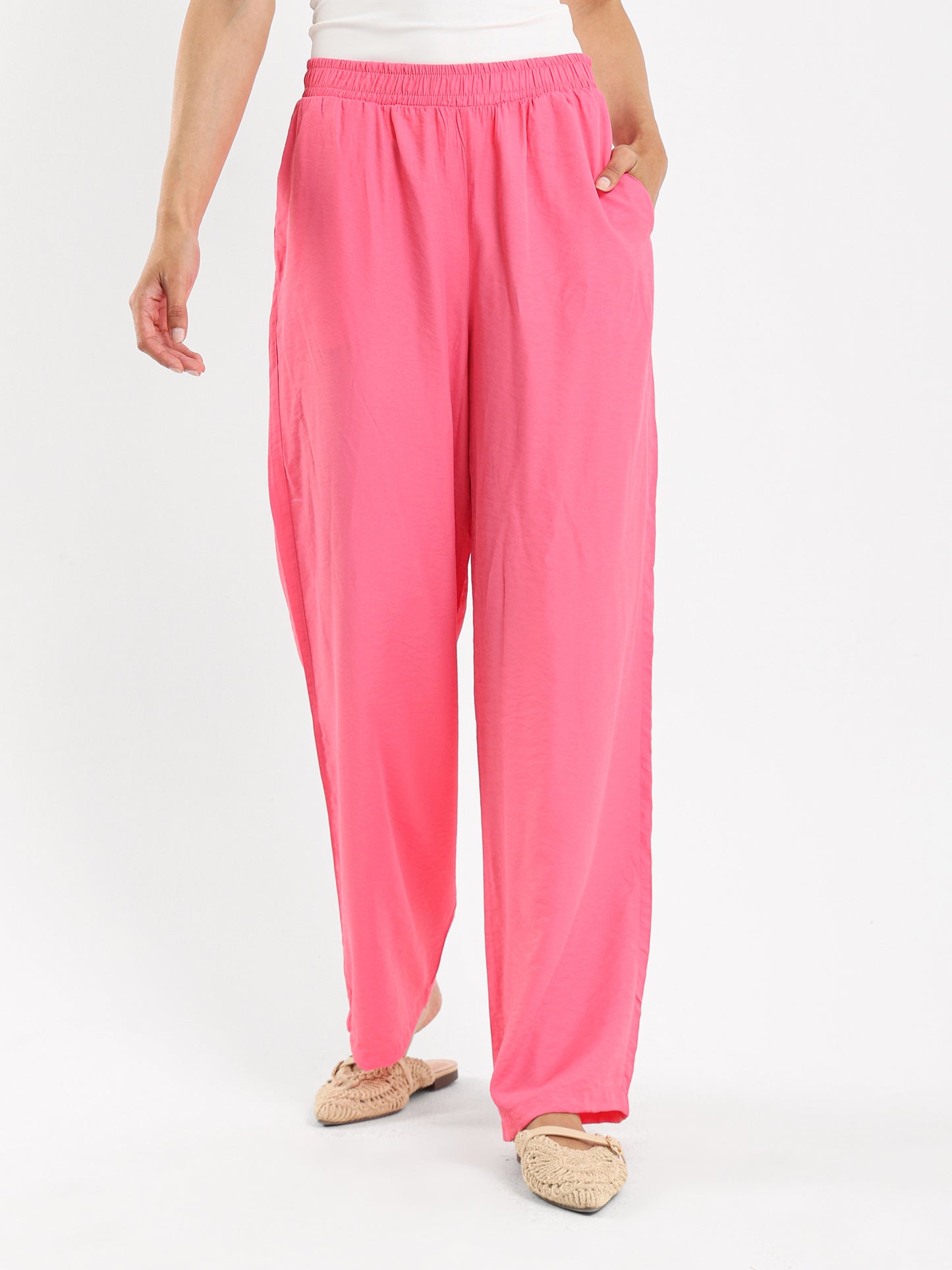 Wide-Leg Satin Pants