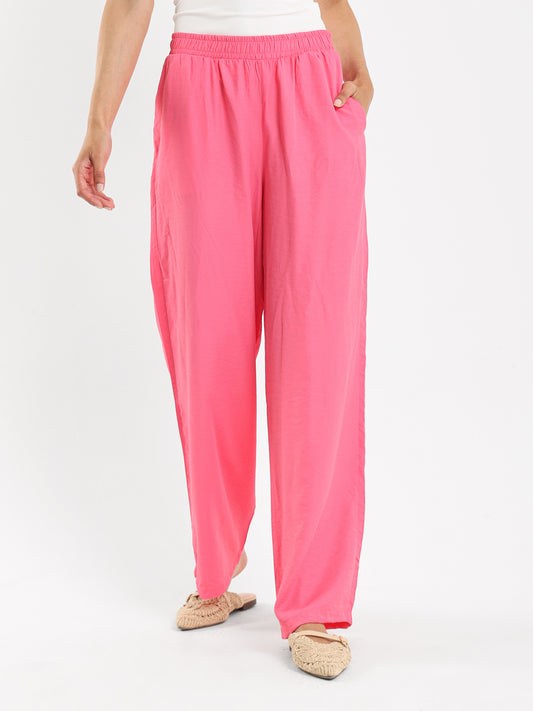 Wide-Leg Satin Pants