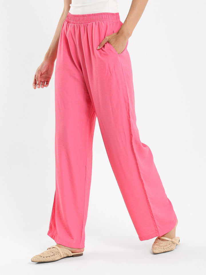 Wide-Leg Satin Pants