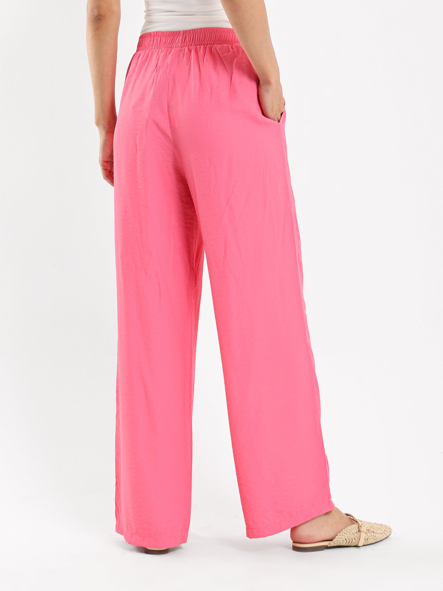 Wide-Leg Satin Pants