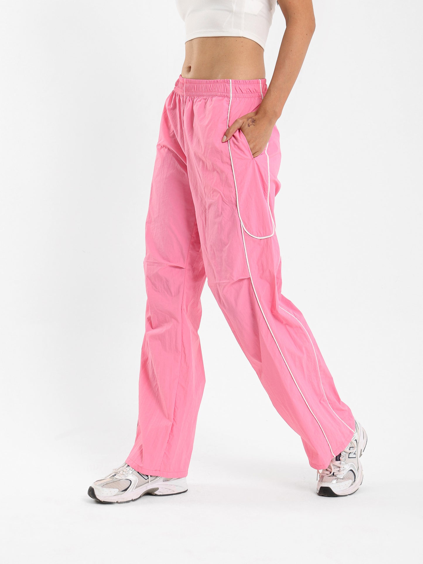 Loose Track Pants with Side Piping