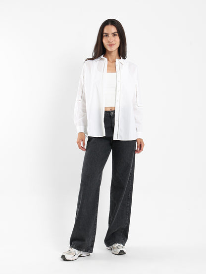 Oversized Shirt with Lace Detail