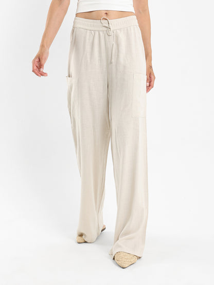 Linen Pants with Drawstring Waist