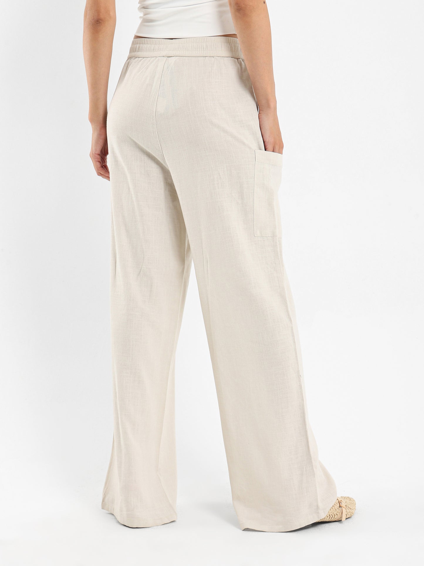 Linen Pants with Drawstring Waist
