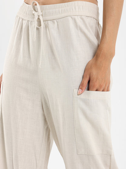Linen Pants with Drawstring Waist