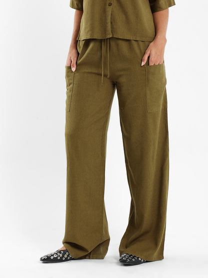 Linen Pants with Drawstring Waist