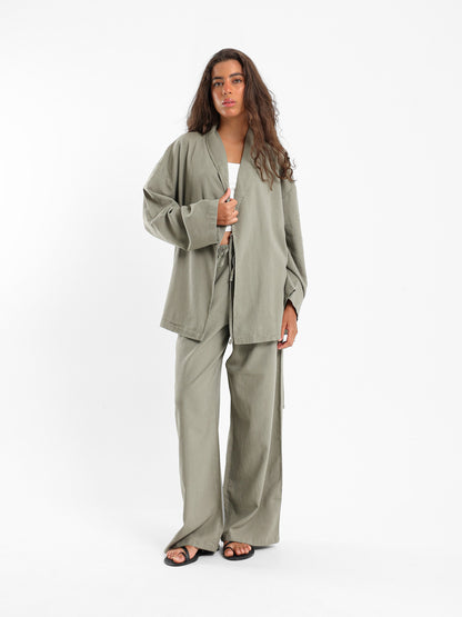 Notch Collar Kimono