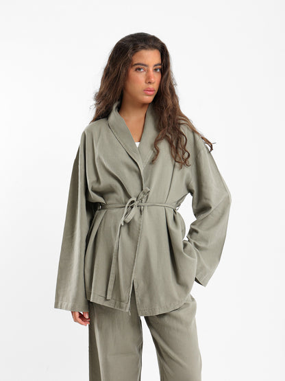 Notch Collar Kimono