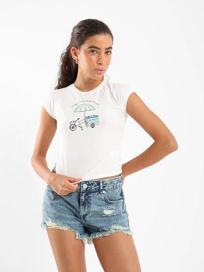 Ice Cream Cart Cap Sleeve Tee