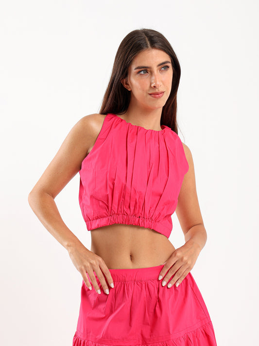 Boat Neck Cropped Top